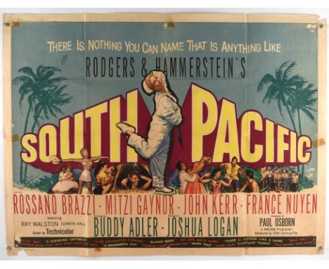 Collection of 5 British Quad Film Posters from the 1950s/60s including the classic Rodgers & Hammerstein musical South Pacifi