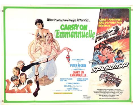 Carry on Emmanuelle / Speedtrap (1978), British Quad Double Bill Film Poster, folded, 30 x 40 inches Condition Report:  Very 