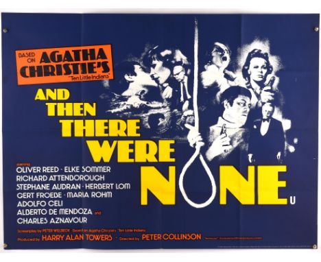 And Then There Were None (1974), British Quad Film Poster based on the Agatha Christie novel Ten Little Indians, folded, 30 x