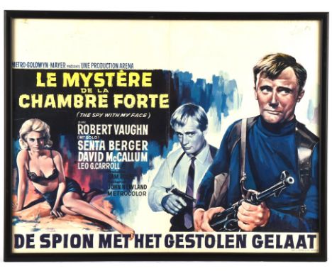 The Spy With My Face (1965), Framed Belgian Film Poster for this MAN FROM UNCLE film, was folded now framed, frame measures 1