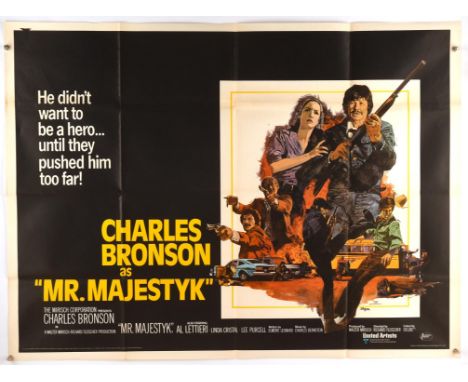 Pair of Charles Bronson related British Quad Film Posters for Mr Majestyk (1974), artwork by David Blossom, and The Streetfig
