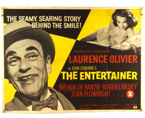 The Entertainer (1960), British Quad Film Poster, starring Laurence Olivier, folded, 30 x 40 inches Condition Report:  Good c
