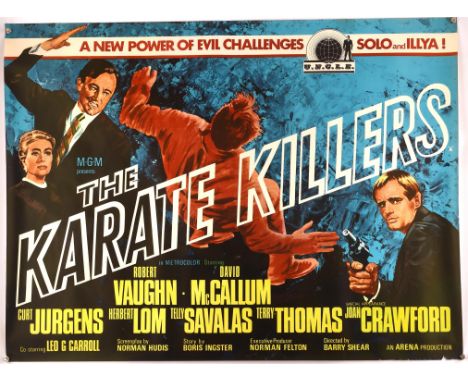 The Karate Killers (1967), British Quad Film Poster for the Man From U.N.C.L.E TV spin off film, unfolded, 30 x 40 inches Con