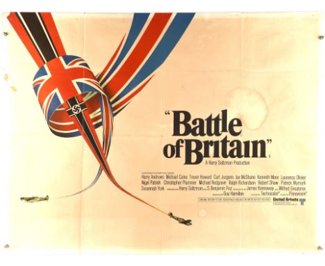 Battle of Britain (1969), British Quad Film Poster, folded, 30 x 40 inches Condition Report:  Fair condition, 5 ½ inch water 