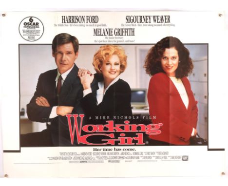 Working Girl (1988), British Quad Film Poster, starring Harrison Ford, folded, 30 x 40 inches Condition Report:  Very good co