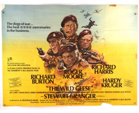 The Wild Geese (1978), British Quad Film Poster, artwork by Arnaldo Putzu, folded, 30 x 40 inches Condition Report:  Fair con