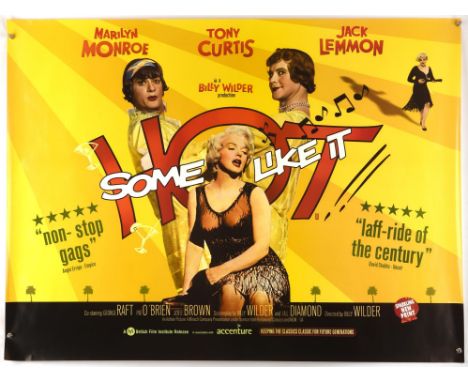 Some Like It Hot (1959 RR), BFI British Quad Film Poster for the Marylin Monroe classic, this being a later 2000 re-release, 
