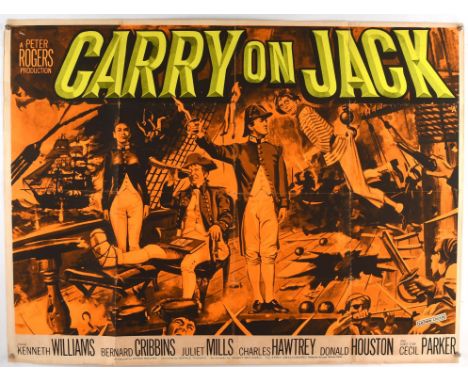 Carry on Jack (1963 RR) British Quad Film Poster, artwork by Tom Chantrell, this being a later 1964/65 re-release, folded, 30
