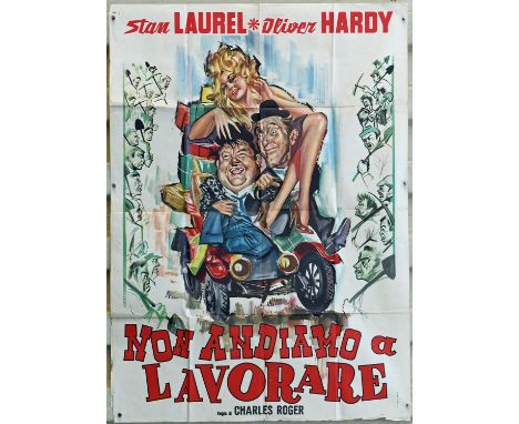 We Arent Going to Work (AKA Non Andiamo a Lavorare) (1964), Italian One Panel Film Poster for the Laurel and Hardy possible c