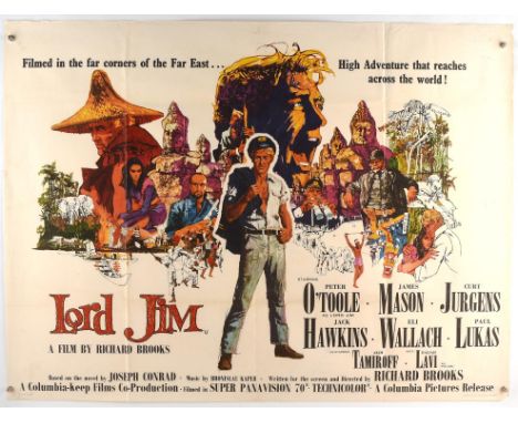 Collection of 5 British Quad Film Posters from the 1950s/60s including the adventure film Lord Jim (1965), starring Peter OTo