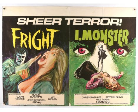 Fright / I Monster (1971), British Quad Double Bill Film Poster for the slasher starring Susan George and Honor Blackman and 
