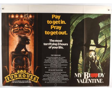 The Funhouse / My Bloody Valentine (1981), British Quad Double Bill Film Poster, artwork by Graham Humphreys, folded, 30 x 40