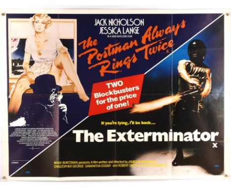 The Postman Always Rings Twice / The Exterminator (1981), British Quad Double Bill Film Poster, folded, 30 x 40 inches Condit