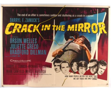 Pair of British Quad Film Posters for the crime thrillers Crack in the Mirror (1960) and The Grip of Fear (1962), the former 