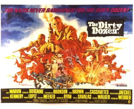 The Dirty Dozen (1967), British Quad Film Poster, Style A, MGM, artwork by Frank McCarthy, folded, 30 x 40 inches Condition R