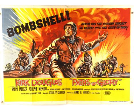 Paths of Glory (1957), British Quad Film Poster for the Stanley Kubrick war film, folded, 30 x 40 inches Condition Report:  G