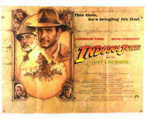 Indiana Jones and the Last Crusade (1989), British Quad Film Poster, artwork by Drew Struzan, folded, 30 x 40 inches Conditio