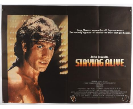Staying Alive (1983), British Quad Film Poster, starring John Travolta, folded, 30 x 40 inches Condition Report:  Very good c