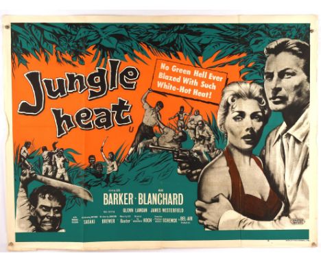 Jungle Heat (1957), British Quad Film Poster, folded, 30 x 40 inches Condition Report:  Very good condition, edge wear, small