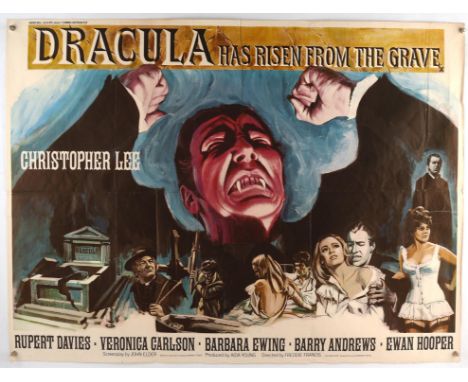 Dracula Has Risen From the Grave (1968) British Quad Film Poster for the Hammer horror starring Christopher Lee, artwork by T
