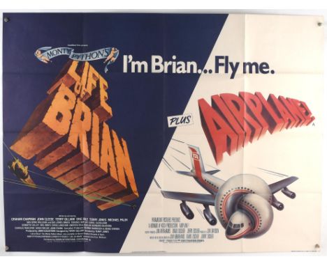Life of Brian / Airplane (1979/80), British Quad Double Bill Film Poster, folded, 30 x 40 inches Condition Report:  Very good