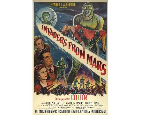 Invaders From Mars (1953), US One Sheet Framed and Glazed Movie Poster for the sci-fi film, 1st release, was folded now frame