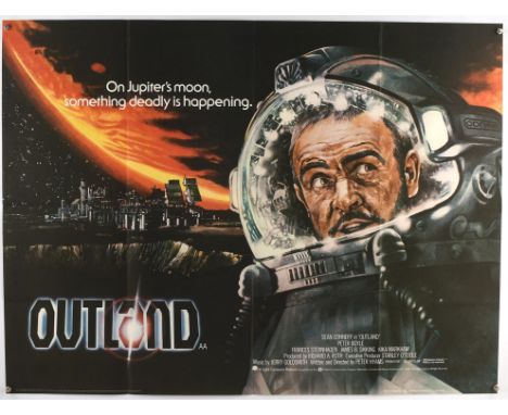 Outland (1981), British Quad Film Poster, artwork by DFS, folded, 30 x 40 inches Condition Report:  Very good condition, ligh
