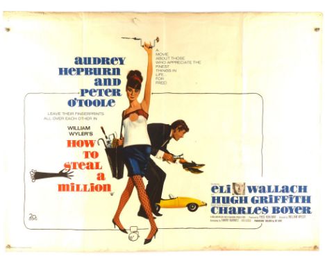 How to Steal a Million (1966), British Quad Film Poster, starring Audrey Hepburn and Peter O Toole, artwork by Robert McGinni