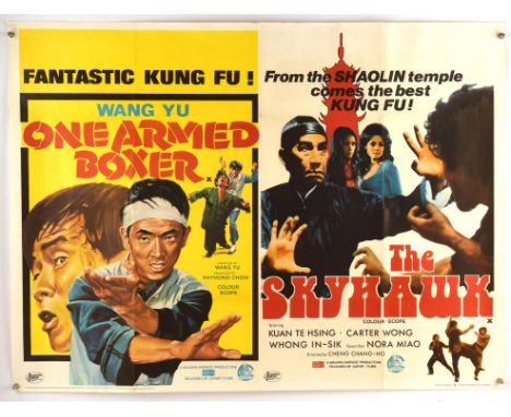 Collection of 4 Martial Arts related film items to include One Armed Boxer / The Skyhawk (1974) British Quad double bill, a n