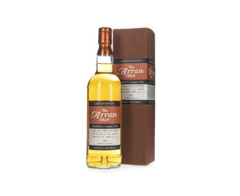 ARRAN COGNAC CASK FINISH Single Malt Scotch Whisky Bottled 20 October 2003, bottle no. 272 of 481. 70cl, 58.4% volume, in car