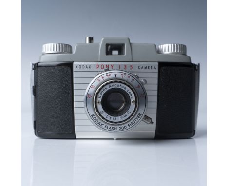 Vintage Kodak Pony 135 camera manufactured in the early 1950s. This compact 35mm camera features a Kodak Anaston 51mm f/4.5 l