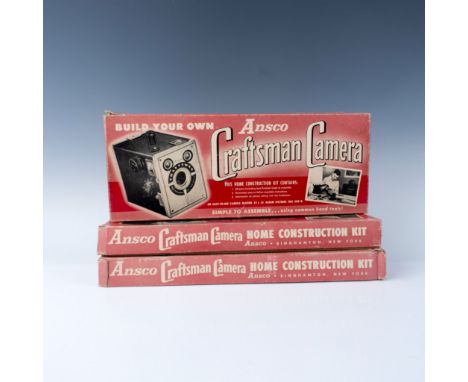 Set of 3 Ansco Craftsman Camera Home Construction Kits, manufactured by Ansco, Binghamton, New York. Each vintage kit include