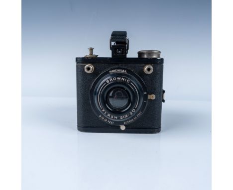 A classic Kodak camera, manufactured in the USA. Introduced in the early 20th century, the Brownie series revolutionized phot
