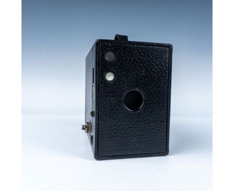 A vintage Kodak Brownie Camera No 3 box camera featuring a textured black leatherette finish and simple metal latch mechanism