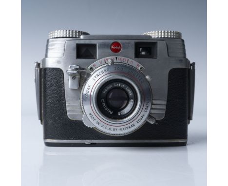 Vintage Kodak Signet 35 camera, manufactured by Eastman Kodak Company in the United States, circa 1951–1958. Features a Kodak
