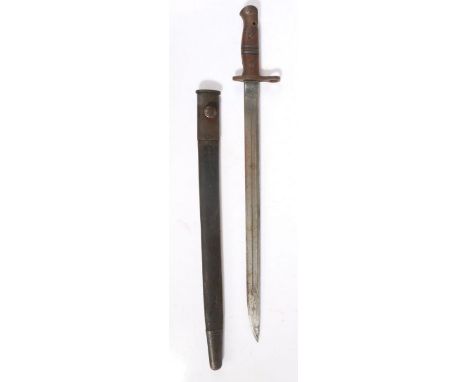 First World War U.S. 1917 Remington bayonet, marked on one side of the ricasso with the makers mark and on the other with U.S
