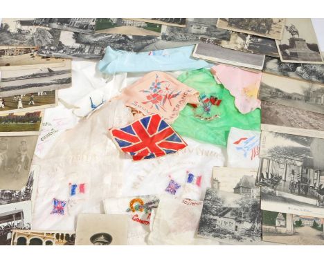 Collection of First World War postcards belonging to possibly two soldiers, one grouping from France and Germany, the other f