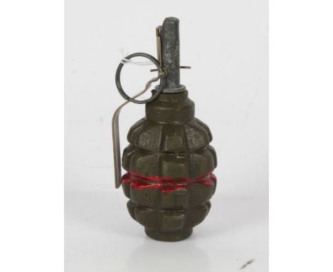 Cold War period Warsaw Pact F1 Training Grenade, complete with striker lever and safety pin, inert