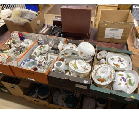 Four boxes of Evesham Ware, Maling china, Royal Worcester etc