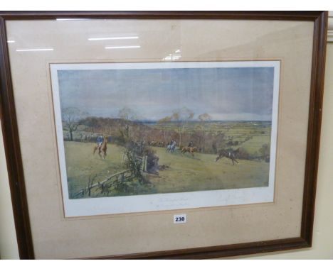 Hunting print - 'The Beaufort Hunt' pencil signed Lionel Edwards 