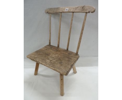 Primitive ash comb back stool 