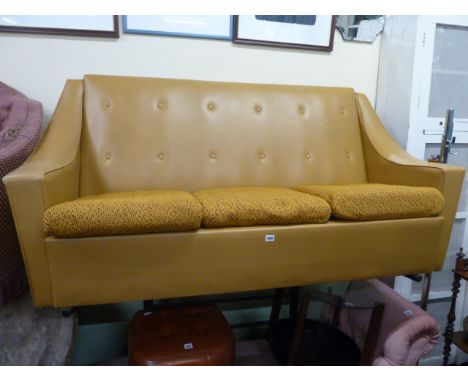 1960's mustard vinyl sofa 