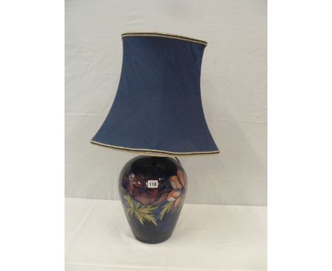 Large Moorcroft Anemone baluster shape table lamp (12" tall) 