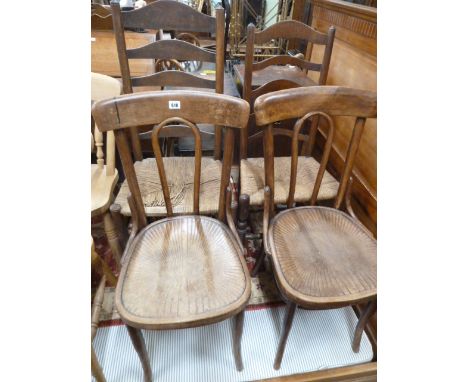 Bentwood &amp; ladder back chairs (4) 