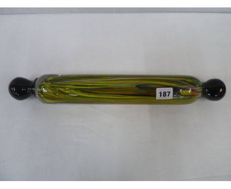 Nailsea glass rolling pin 