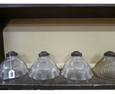 Victorian frilled glass lamp shades (4) 
