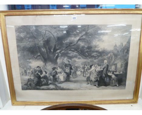19thC Gilt frame print - 'An English Merry-Making in The Olden Time' - W P Frith 
