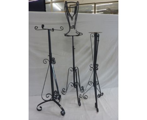 Wrought iron lamp stands (3)