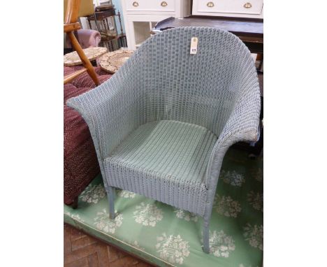 Lloyd Loom blue armchair 