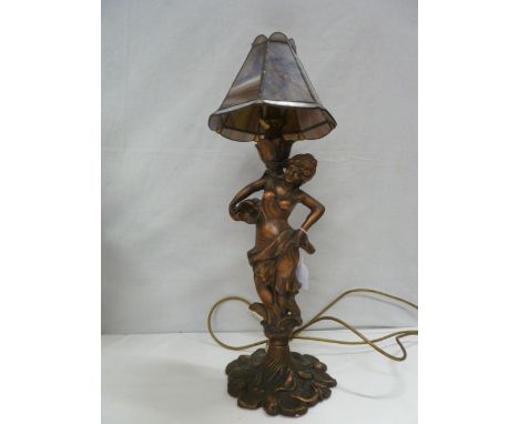 Cast metal figurine table lamp 